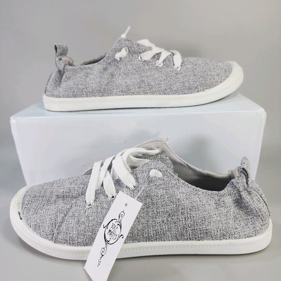 Womens Soles Mates Sz 7 012040 Gray Canvas Lightweight Comfortable Slip In Shoes - Picture 6 of 8